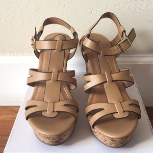 Qupid wedge cork sandals